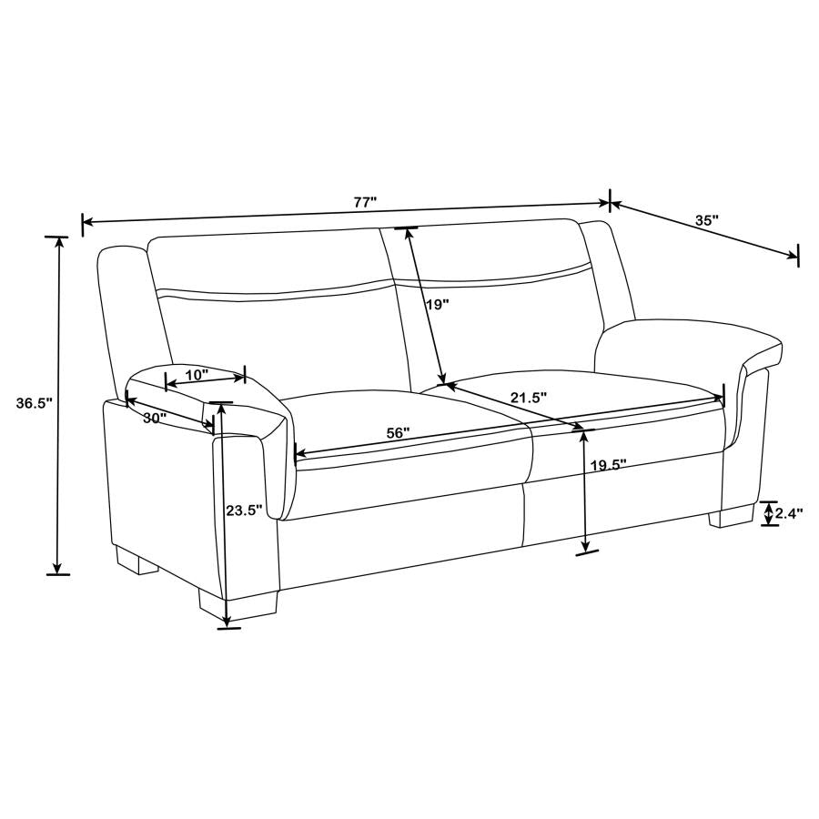 Arabella Upholstered Pillow Top Arm Living Room Set Grey