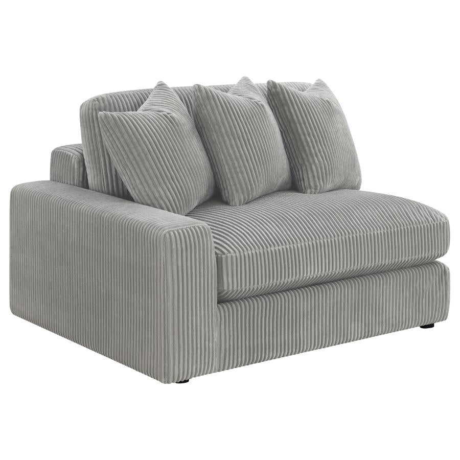 Blaine Upholstered Reversible Sectional Sofa Set with Amrless Chair Fog