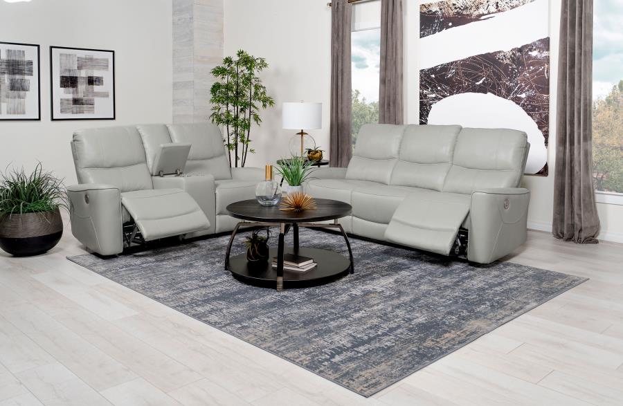 Greenfield 3-piece Upholstered Power Reclining Sofa Set Ivory