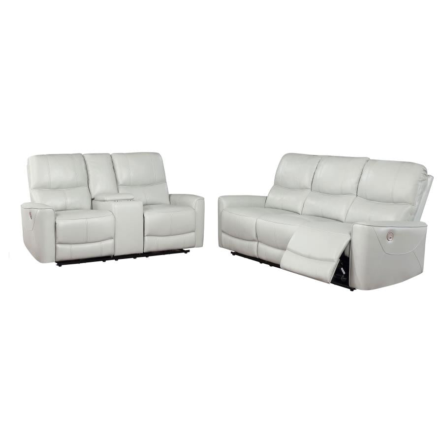 Greenfield 3-piece Upholstered Power Reclining Sofa Set Ivory